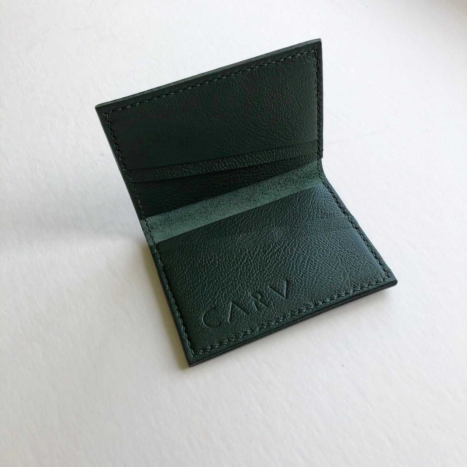 CARV green leather card wallet 