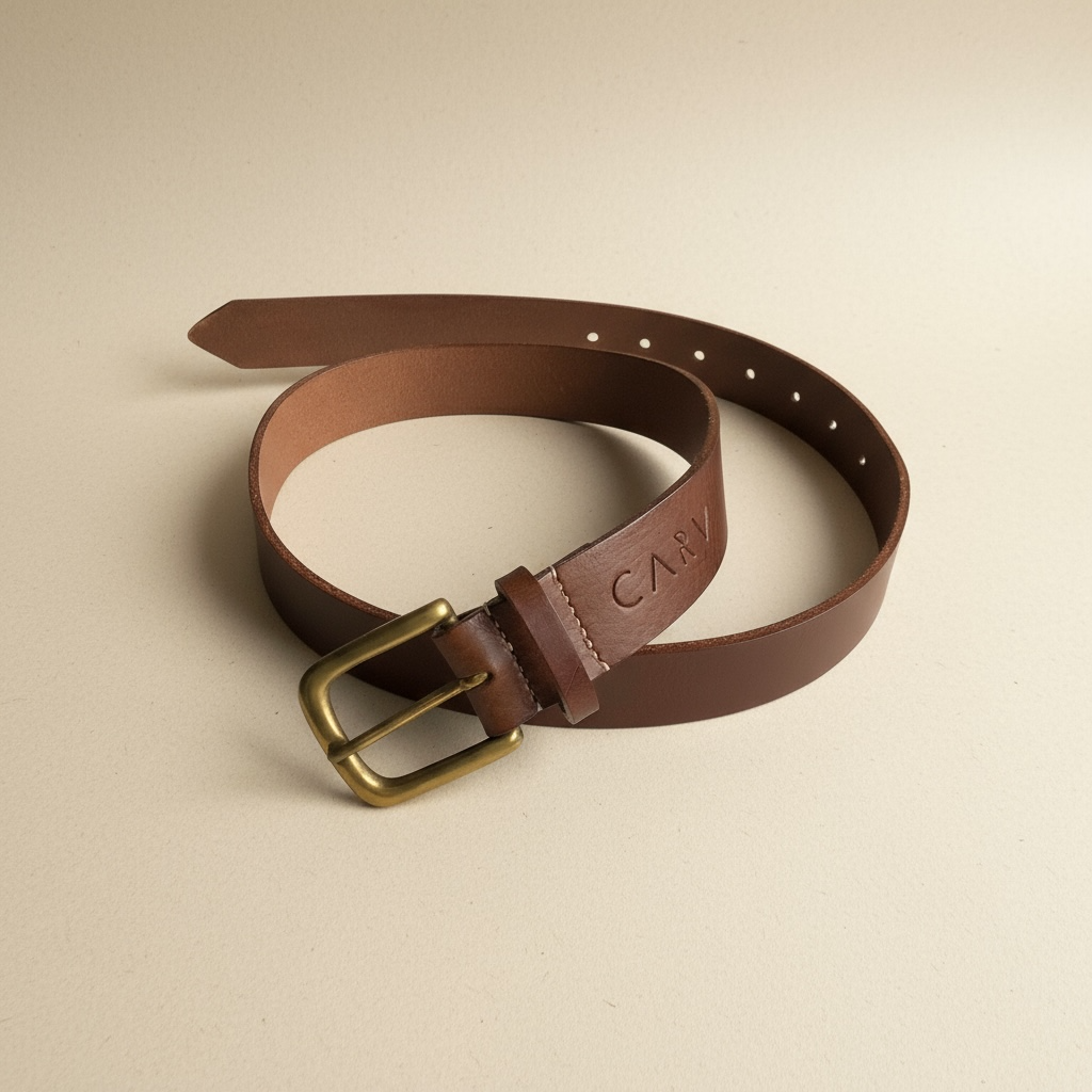 Stitched Wide Leather Belt in Black or Tan - Nomad Maxi CARV