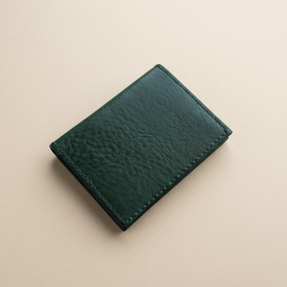 Personalised Green Leather Card Wallet CARV