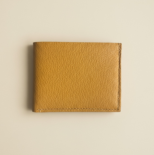 Handmade Leather Wallet in Mustard Yellow, Grey, Turquoise or Burgundy CARV