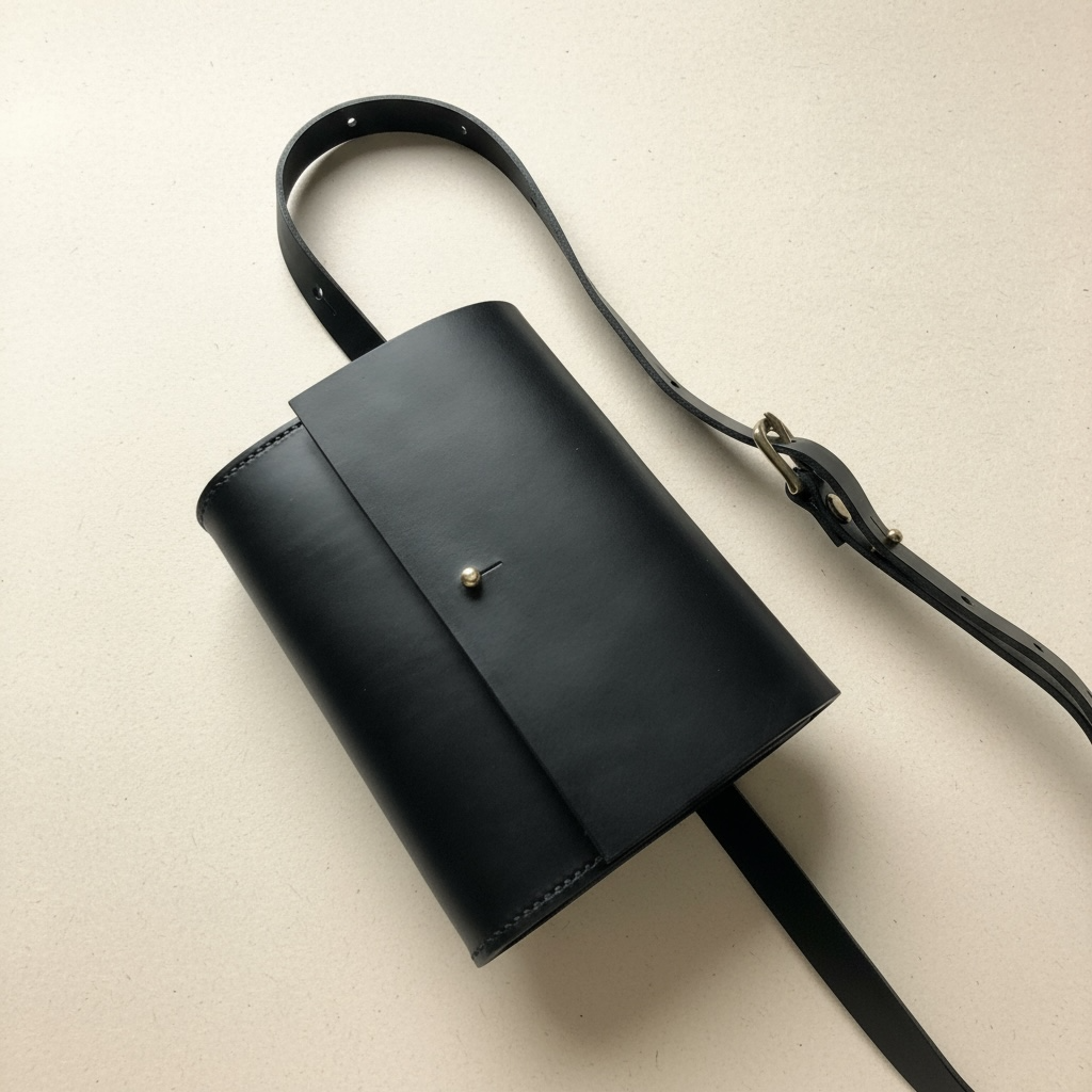 Sedna Black Leather Multi-Way Waist Bag CARV