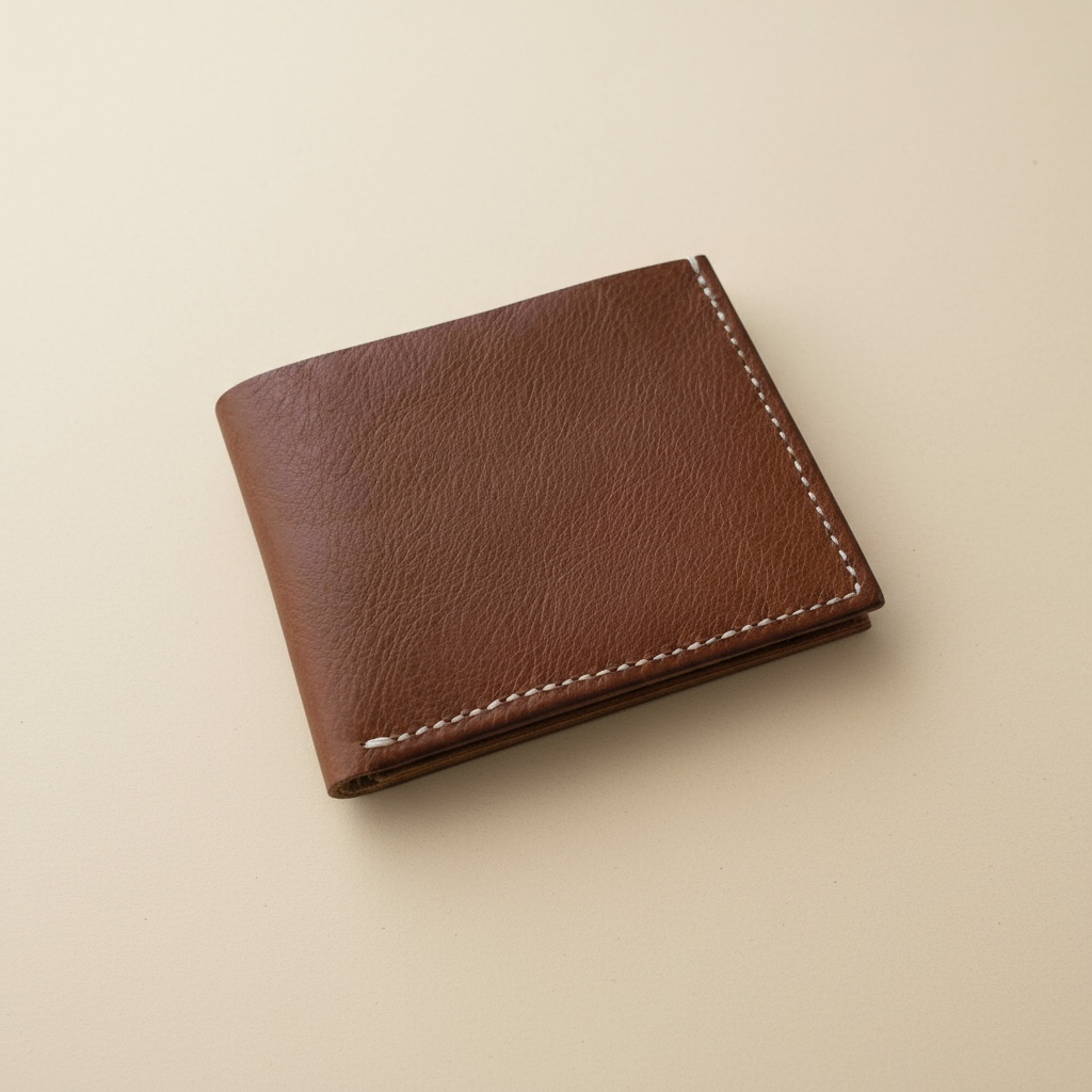 Handmade Tan Leather Bifold Wallet CARV