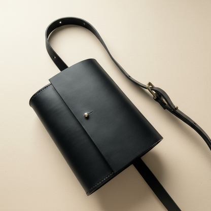 Sedna Black Leather Multi-Way Waist Bag CARV