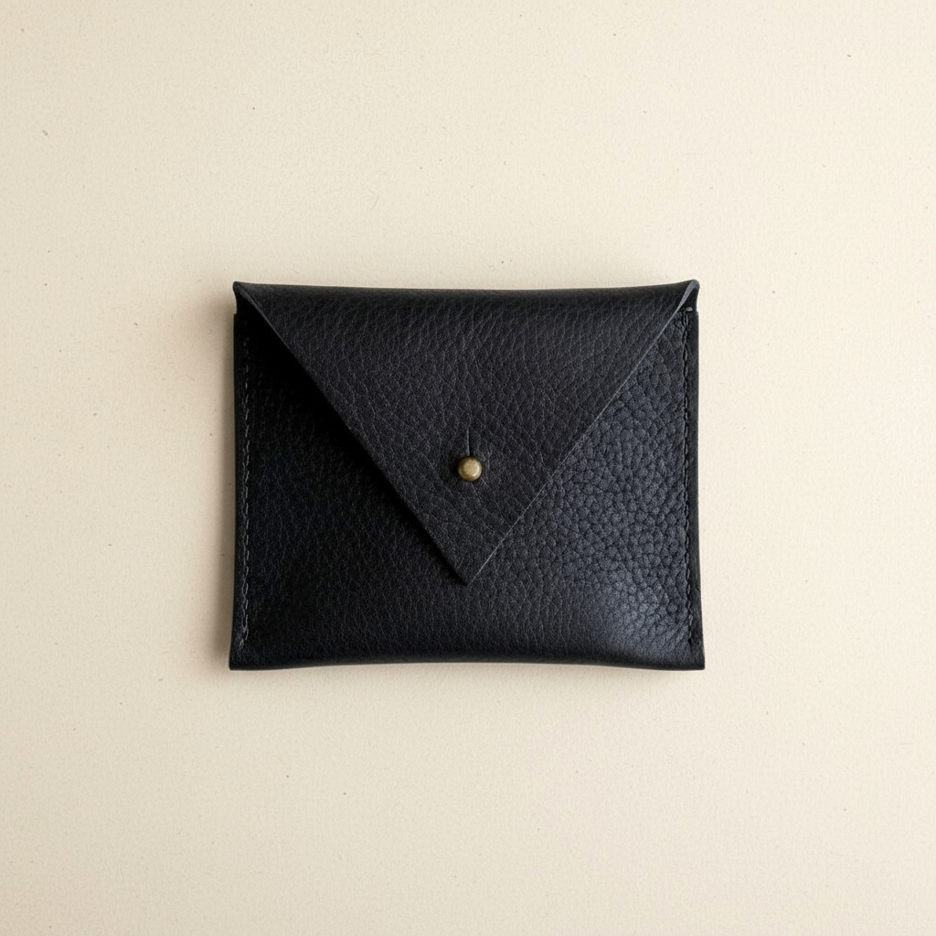 Drifter Mini Leather Coin Purse in Black CARV