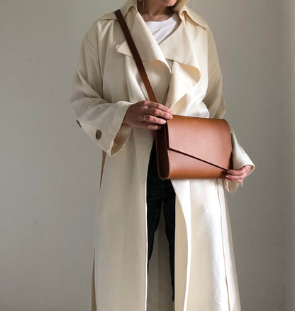 Pioneer Midi Tan Leather Crossbody Bag CARV