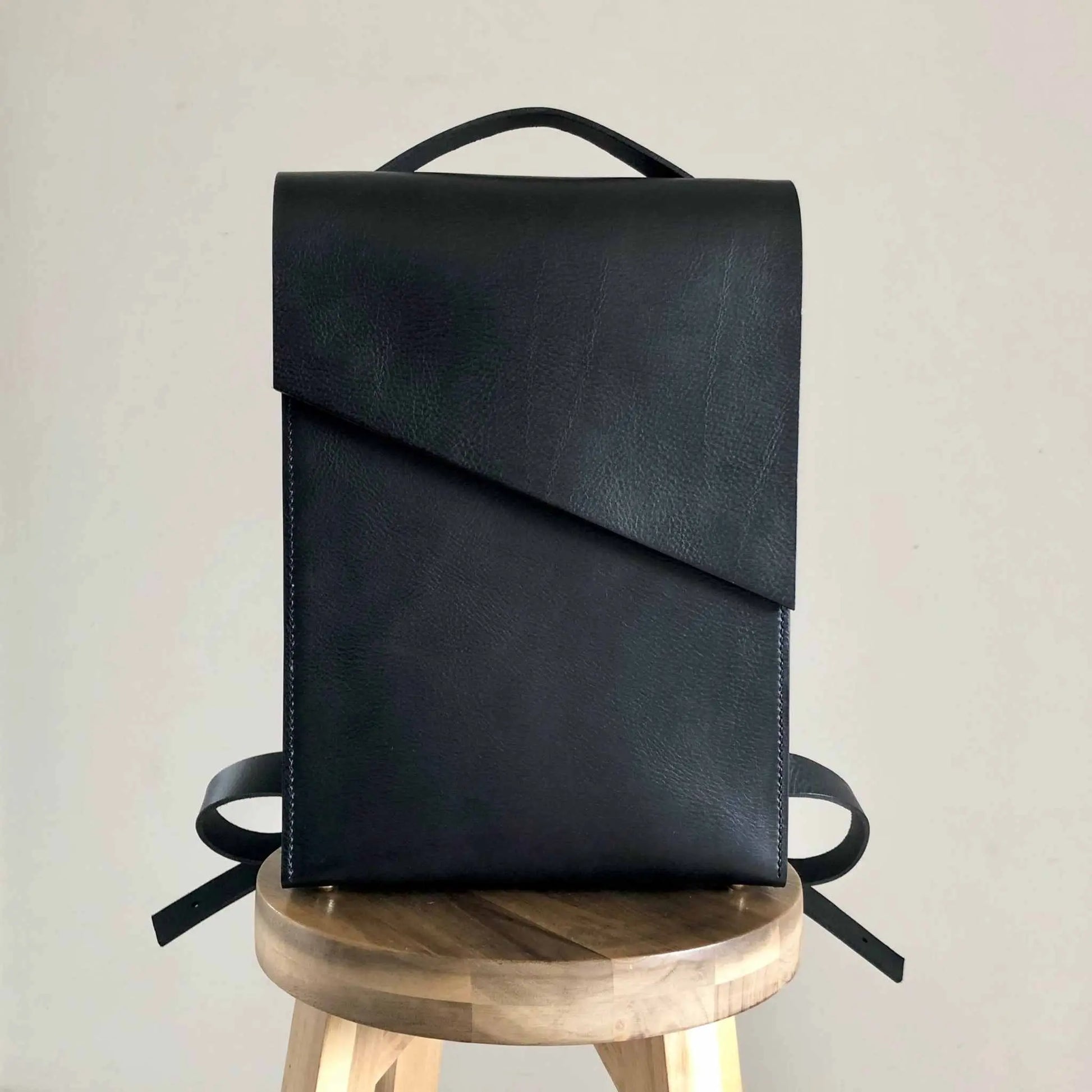 designer leather backpack uk Pioneer Black Leather Backpack by CARV