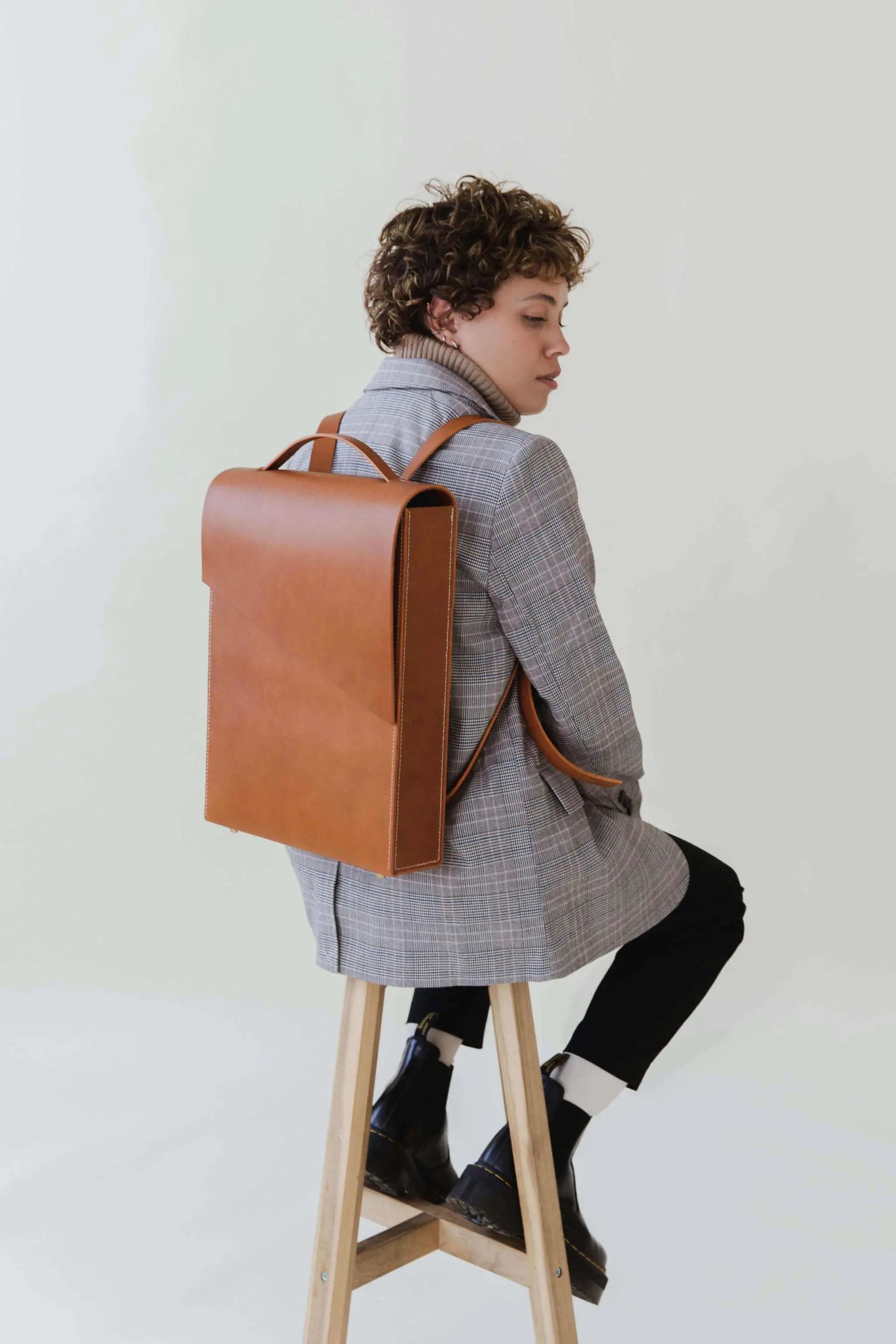 best minimalist leather backpack Tan Leather Backpack