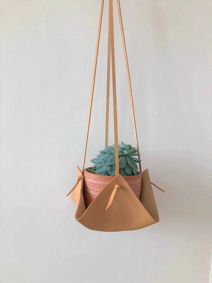 leather macrame plant hanger Leather House Plant Hanger by CARV