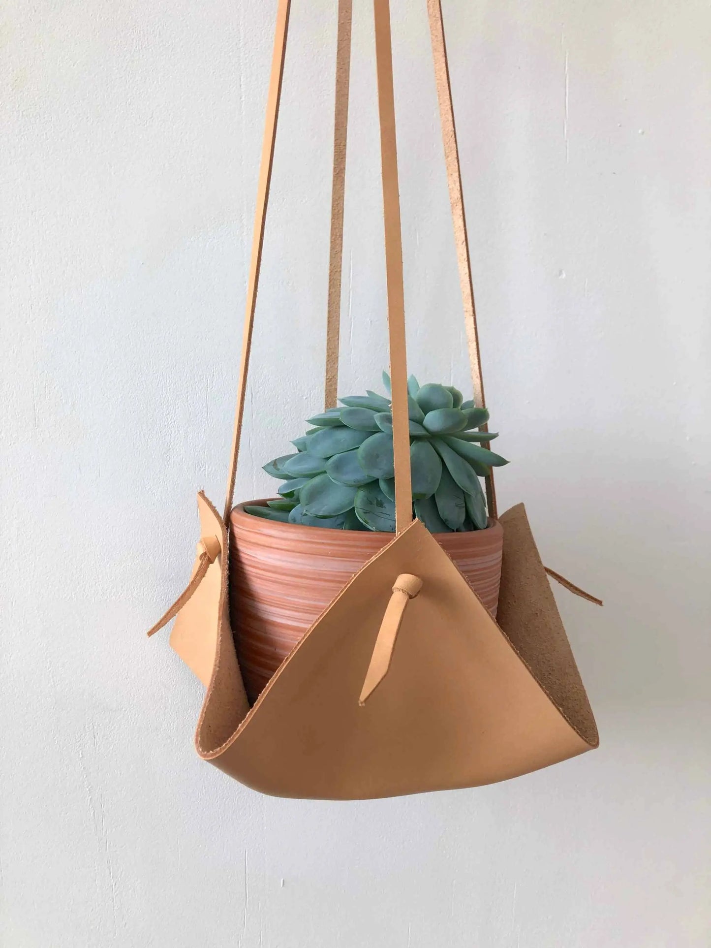 hanging planter leather Leather House Plant Hanger by CARV