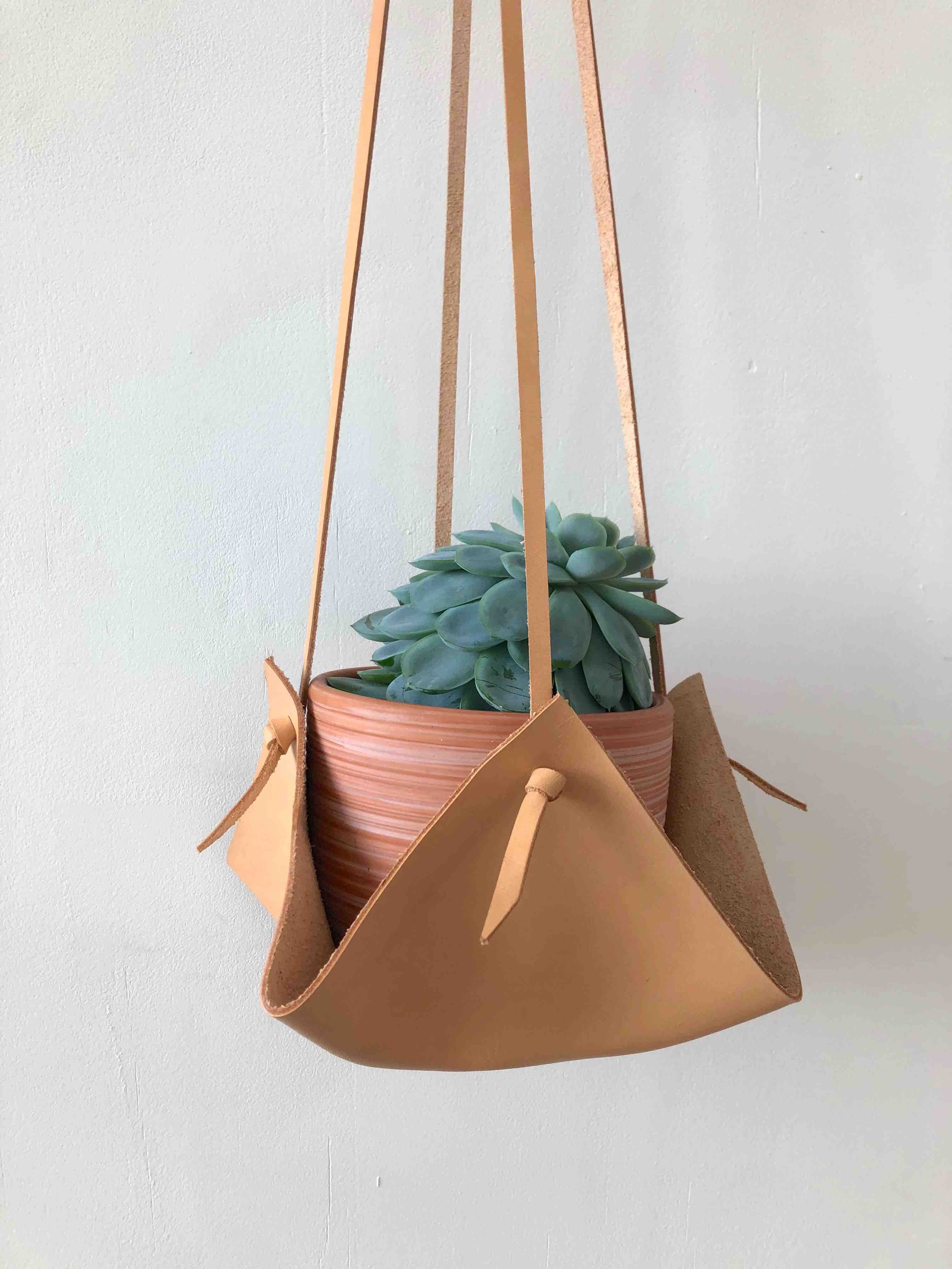 leather plant pot Leather House Plant Hanger by CARV