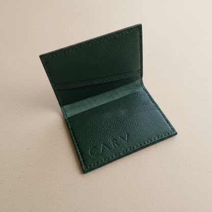 Personalised Green Leather Card Wallet CARV
