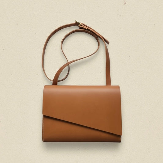 Pioneer Midi Tan Leather Crossbody Bag CARV