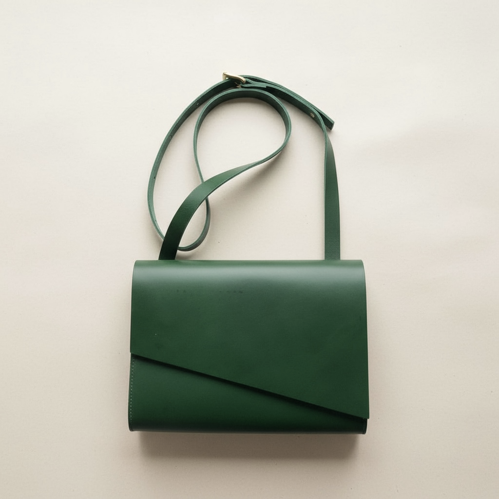 Pioneer Midi Green Leather Crossbody Bag CARV
