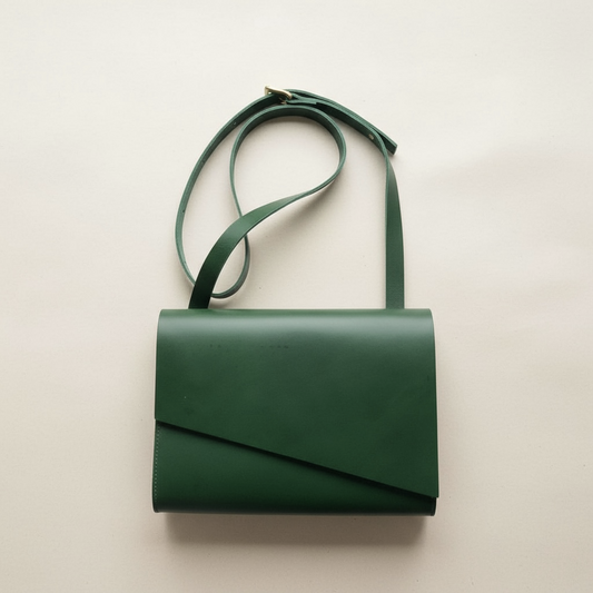Pioneer Midi Green Leather Crossbody Bag CARV