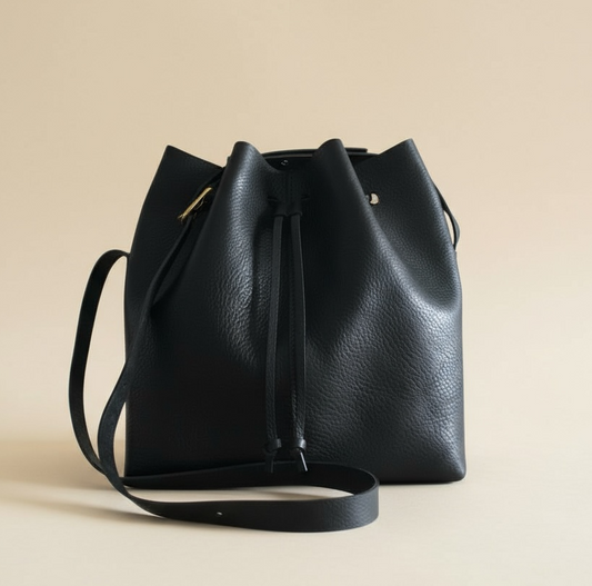 Nomad Maxi Leather Bucket Bag (Extra Deep) in Black or Tan CARV