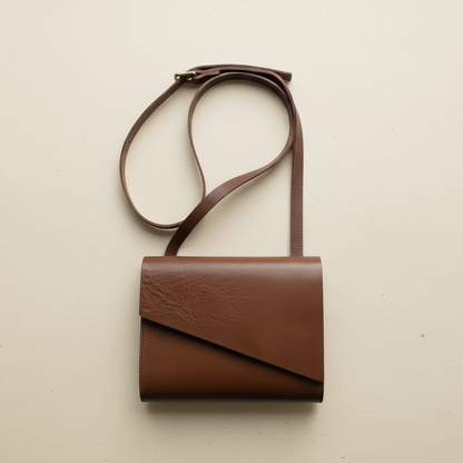 Pioneer Mini Chestnut Leather Crossbody Bag CARV