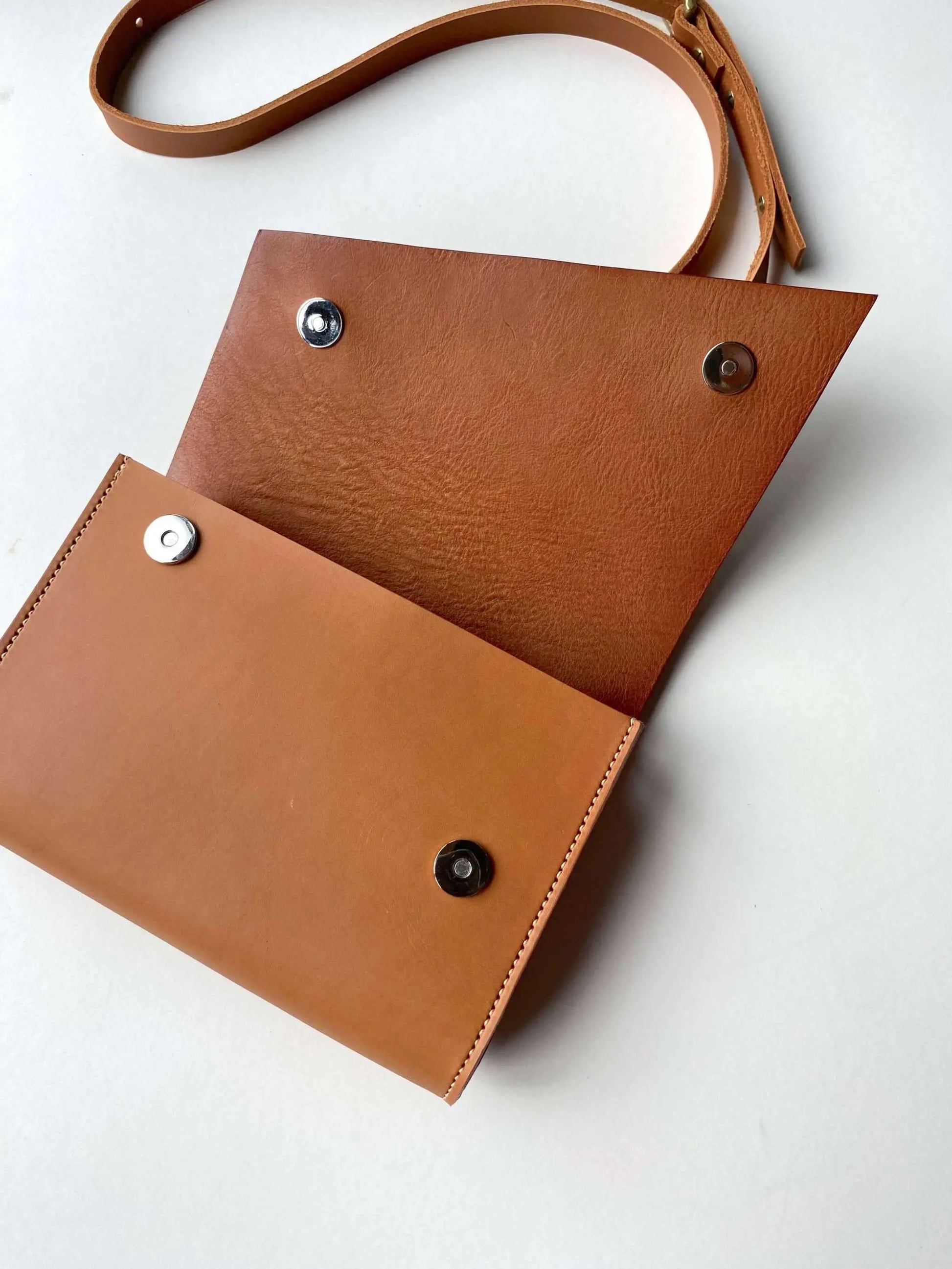 Tan Leather Crossbody Bag by CARV Handcrafted in England