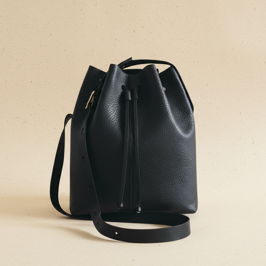 Nomad Maxi Leather Bucket Bag in Black or Tan CARV