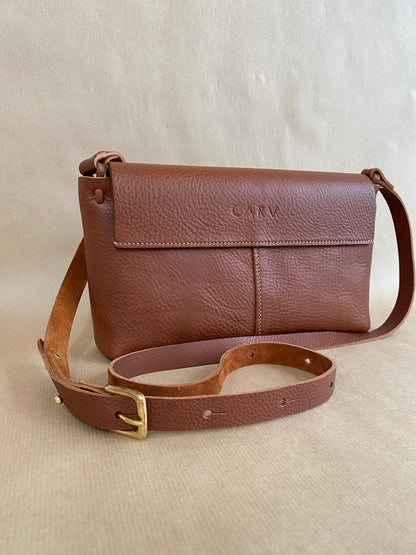 Nomad Leather Crossbody Bag in Tan CARV