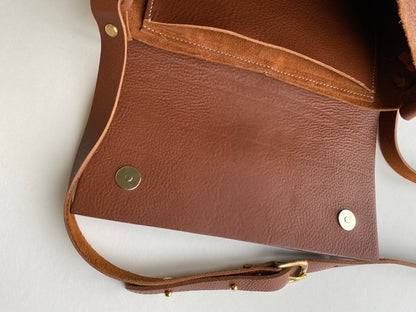 Nomad Leather Crossbody Bag in Tan CARV
