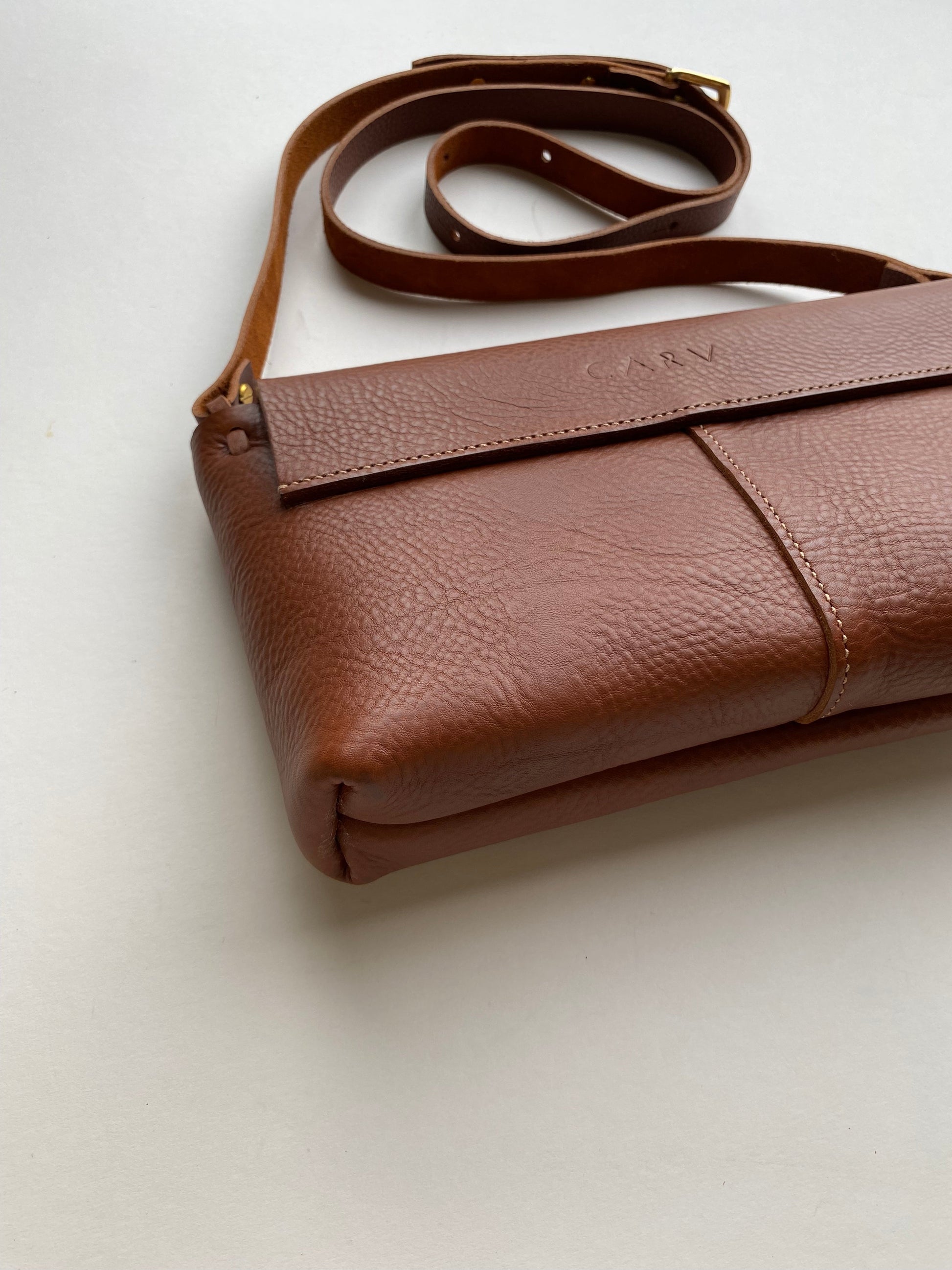 Nomad Leather Crossbody Bag in Tan CARV