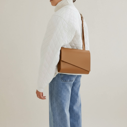 Pioneer Midi Leather Crossbody Bag in Sand CARV