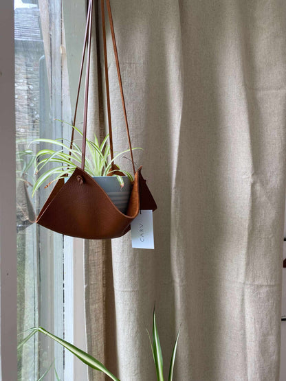 leather macrame plant hanger Leather House Plant Hanger by CARV